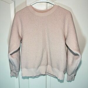 Everlane The Renew Teddy Crewneck Oversized Sweatshirt Blush Pink Organic‎ Small